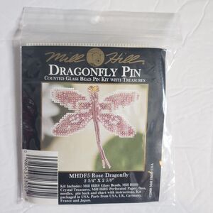 MILL HILL Rose Dragonfly Pin MHDF5 Counted Glass Bead Cross Stitch Kit NEW
